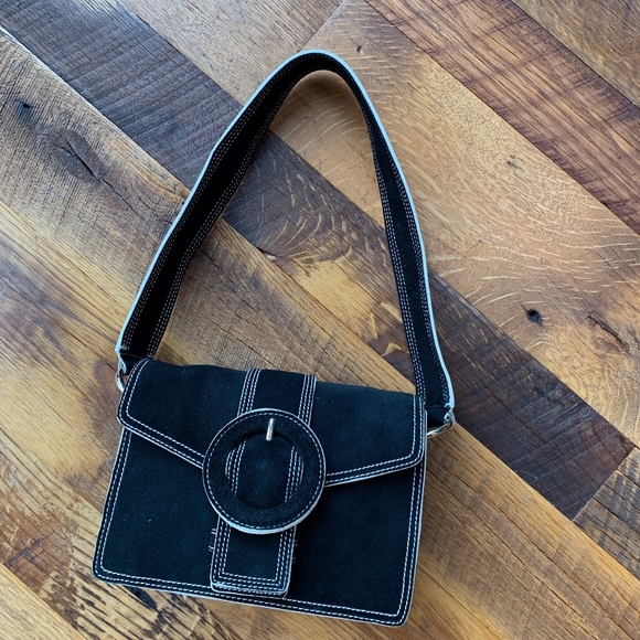 Banana Republic Black & Cream Suede Purse - Picture 2 of 3
